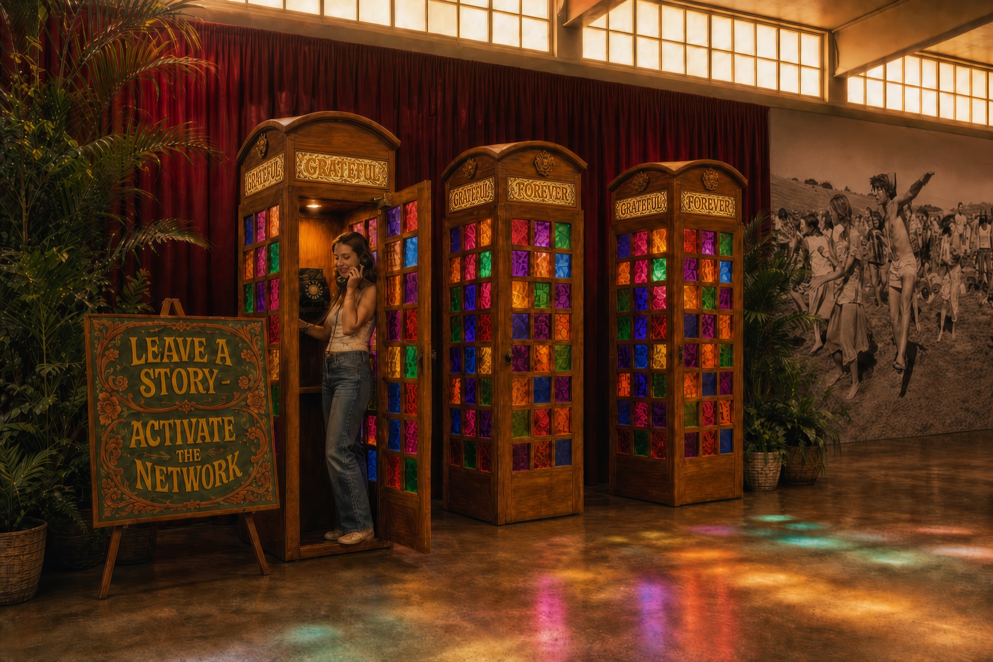 Transmission Pods — stained glass phone booths